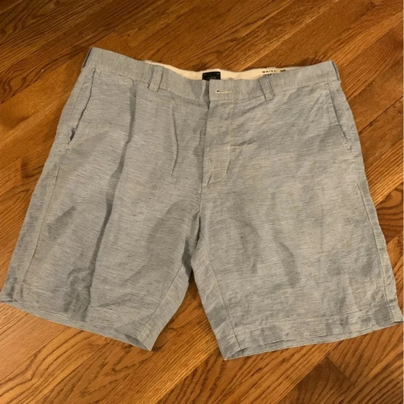 J. Crew Other - J. Crew Men’s Chino Shorts 100% Linen Blue Ticking Stripe Size 36 Inseam 9”